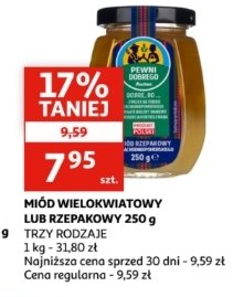 Miód rzepakowy z roztocza Auchan pewni dobrego promocja