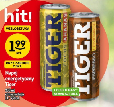 Napój focus ananas Tiger energy drink promocja