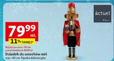 Dziadek do orzechów miś wys. 60 cm, figurka dekoracyjna promocja w Auchan