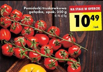Pomidory truskawkowe gałązka promocja w Biedronka