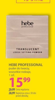 HEBE PROFESSIONAL puder do twarzy wszystkie rodzaje 1 szt promocja w Hebe