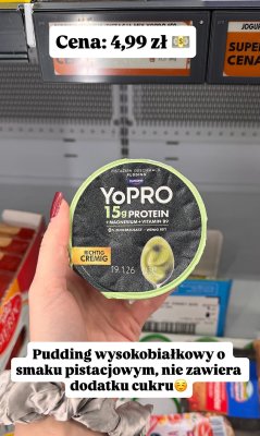 Pudding YoPRO wysokobiałkowy o smaku pistacjowym promocja w Biedronka
