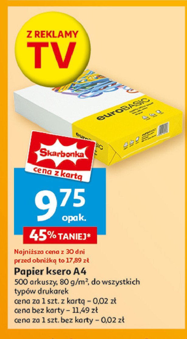 Papier ksero a4 EURO BASIC promocja