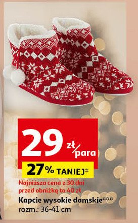 Kapcie wysokie damskie rozm. 36-41 promocja w Auchan