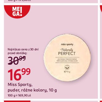 Puder do twarzy 002 light Miss sporty naturally perfect promocja w Rossmann