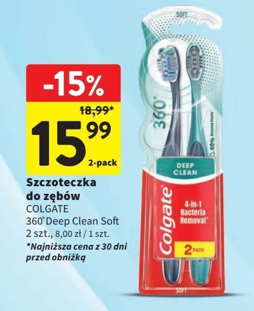 Szczoteczka do zębów miękka Colgate 360 promocja w Intermarche