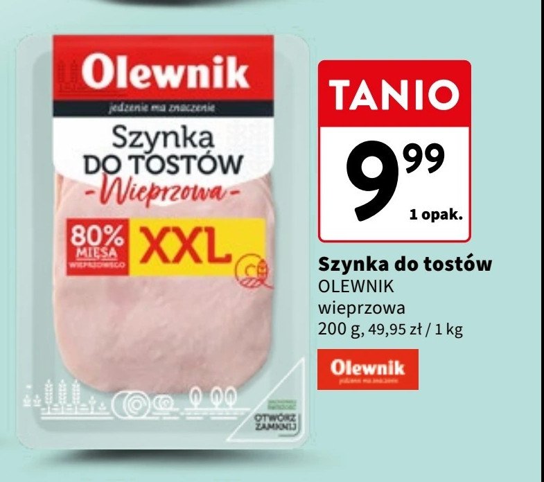 Szynka do tostów Olewnik promocja w Intermarche