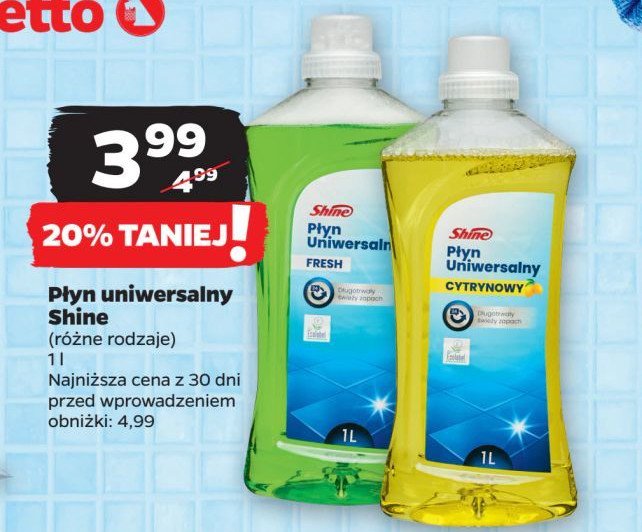 Płyn uniwersalny cytrynowy Shine classic promocja