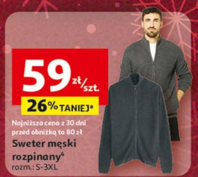 Sweter męski rozpinany promocja w Auchan