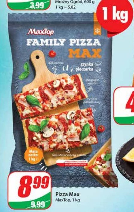 Pizza z szynką i pieczarkami Maxtop promocja