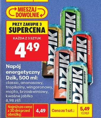 Napój energetyczny 500 ml: ananasowy promocja w Biedronka