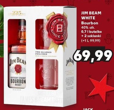 Bourbon + 2 szklanki Jim beam white label promocja