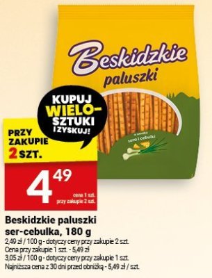 Beskidzkie paluszki ser-cebulka, 180 g promocja w Twój Market