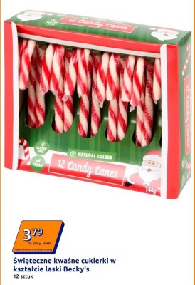 Świąteczne kwaśne cukierki w kształcie laski 12 szt. promocja w Action