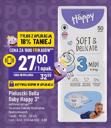 Pieluchy soft & delicate 3 midi Bella baby happy promocja w POLOmarket