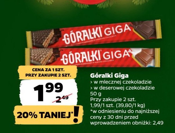 Wafelek mleczny Góralki giga promocja w Netto