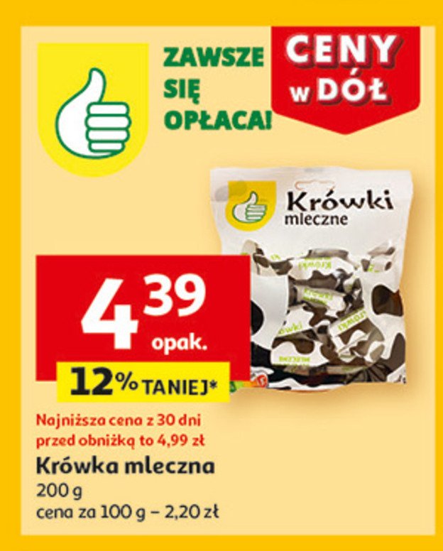 Krówki mleczne Podniesiony kciuk promocja w Auchan