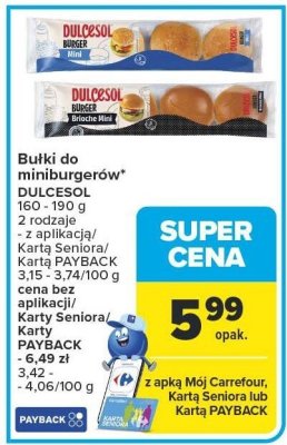 Bułki do miniburgerów DULCESOL promocja w Carrefour Market