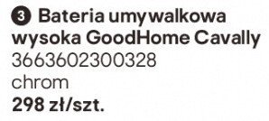 Bateria umywalkowa wysoka GoodHome Cavally promocja w Castorama