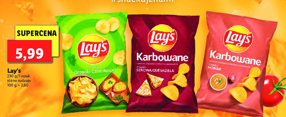 Chipsy o smaku homara Lay's karbowane Frito lay lay's promocja