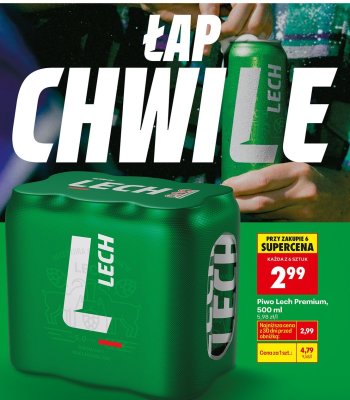 Piwo Lech Premium, 500 ml promocja w Biedronka
