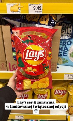 Chipsy ser i żurawina New Festive Edition 200g promocja w Dino