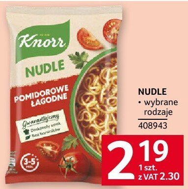 Nudle Knorr pomidorowe łagodne promocja w Selgros