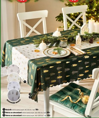 Obrus ze złoceniami 120x160 cm, różne wzory promocja w Netto