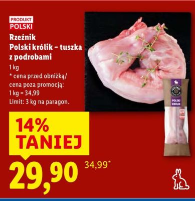 Polski królik - tuszka z podrobami promocja w Lidl