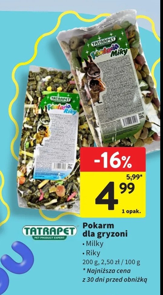 Pokarm dla gryzoni riky Tatrapet promocja