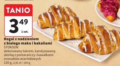 Rogal z nadzieniem z białego maku i bakaliami Stokson 120 g, 2,91 zł / 100 g promocja w Intermarche