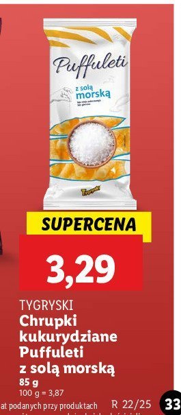 Chrupki puffuletti z sol膮 morsk膮 Tygryski promocja