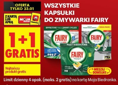 Kapsułki do zmywarki 1+1 GRATIS promocja w Biedronka