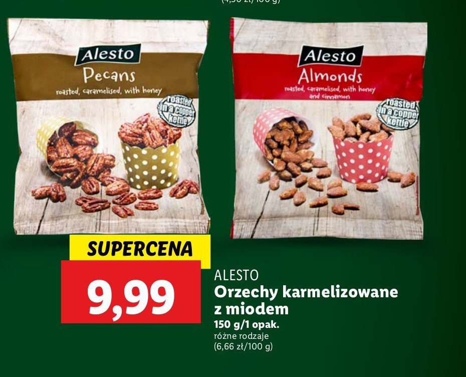 Migdały z miodem i cynamonem Alesto promocja