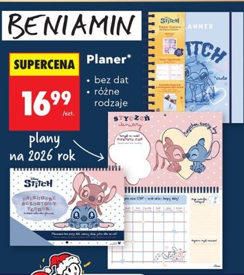 Planer Benjamin bez dat różne rodzaje plany na 2026 rok promocja w Biedronka