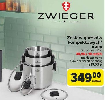 Komplet garnków black Zwieger promocja w Carrefour Market