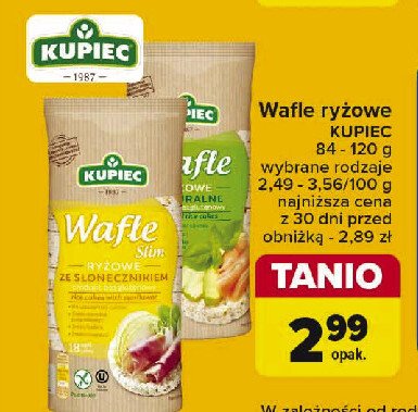 Wafle ryżowe slim ze słonecznikiem Kupiec promocja