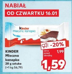 Baton Kinder mleczna kanapka promocja w Kaufland