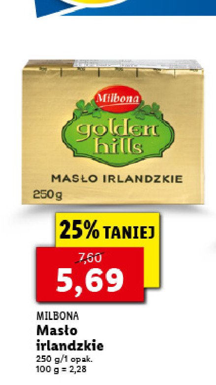 Masło irlandzkie Milbona golden hills promocja
