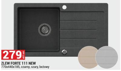 Zlew FORTE 111 NEW 770x440x185, czarny, szary, beżowy promocja w Merkury Market