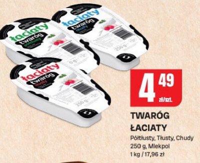 Twaróg łaciaty Półtłusty, Tłusty, Chudy Mlekpol promocja w Chorten