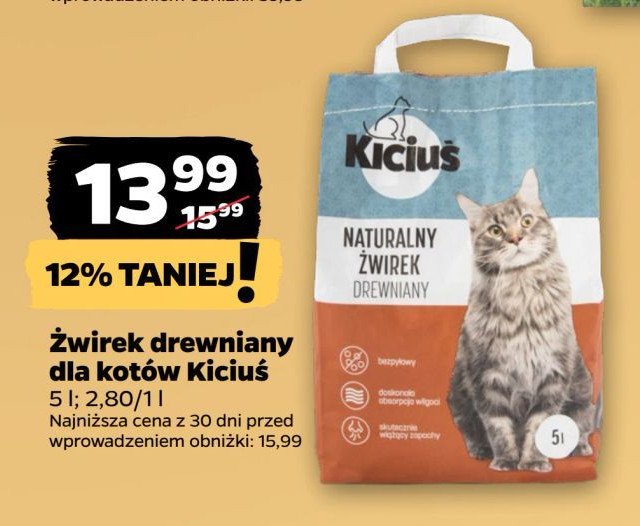 Żwirek drewniany Kiciuś promocja