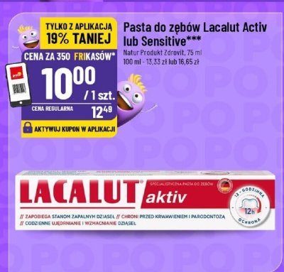Pasta do zębów Lacalut Activ lub Sensitive promocja w POLOmarket