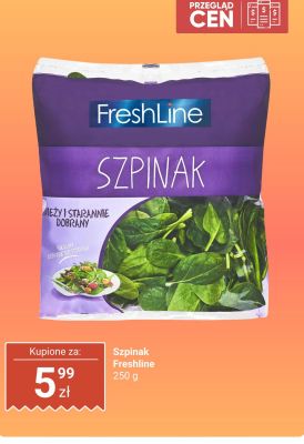 Szpinak Freshline 250 g promocja w Dino