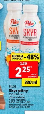 Jogurt pitny truskawka i owoc granatu Pilos skyr promocja