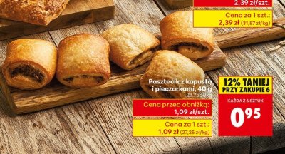 Pasztecik z kapustą i pieczarkami promocja w Biedronka