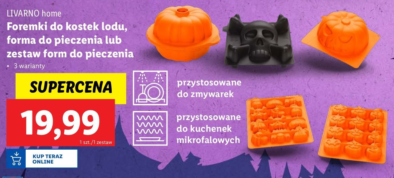 Foremki do kostek lodu halloween LIVARNO HOME promocja