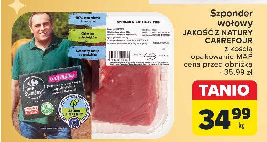 Szponder wołowy Jakość z natury carrefour promocja w Carrefour