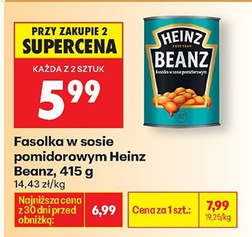 Fasolka w sosie pomidorowym Beanz promocja w Biedronka