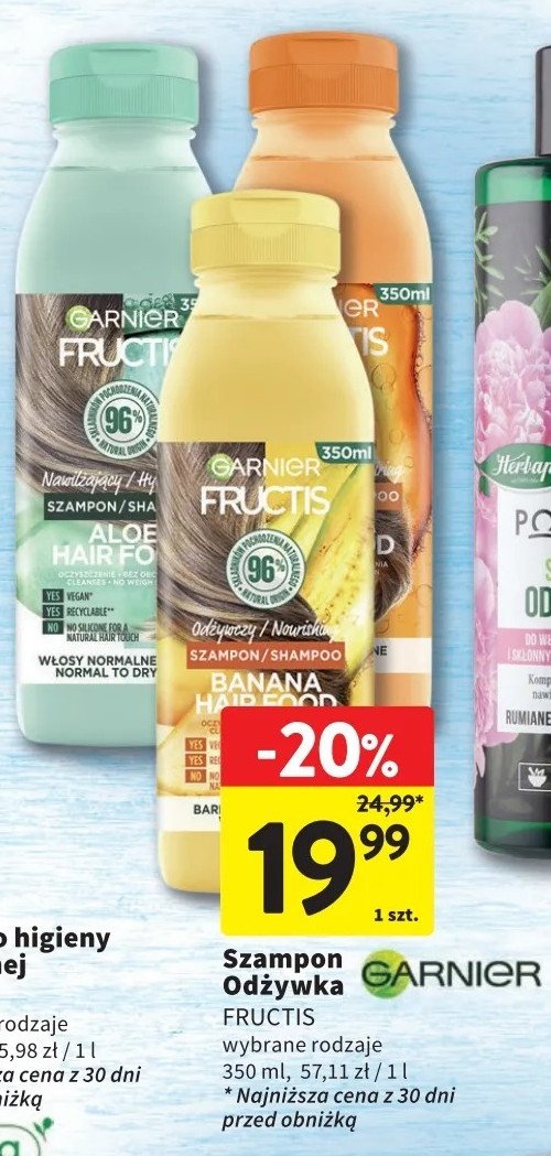 Szampon do włosów regenerujący papaya Garnier fructis hair food promocja